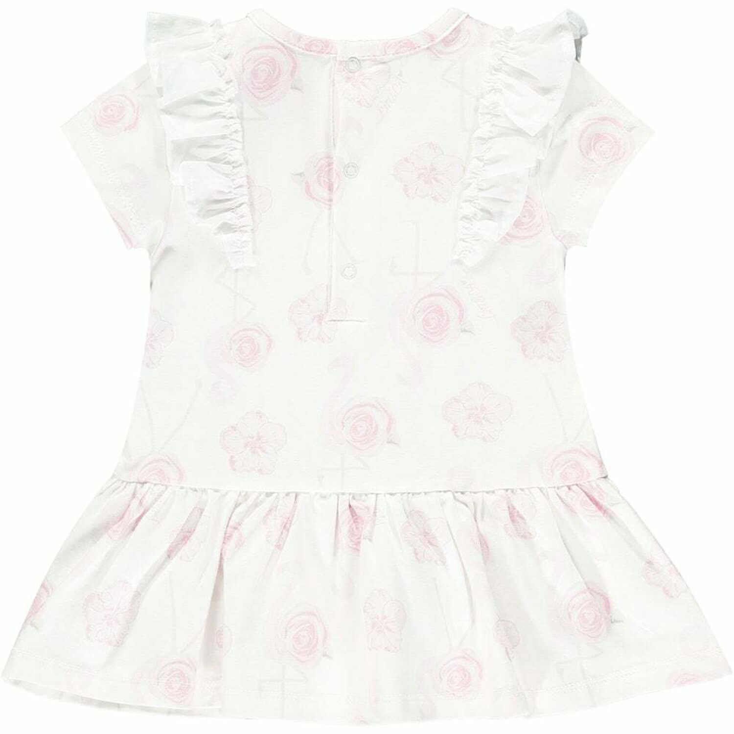 Younger Girls Pink & White Dress, 1, hi-res