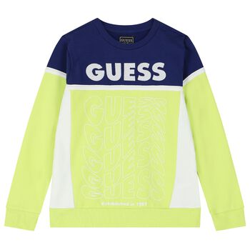 Boys Blue & Green Logo Sweatshirt