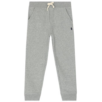 Boys Grey Logo Joggers