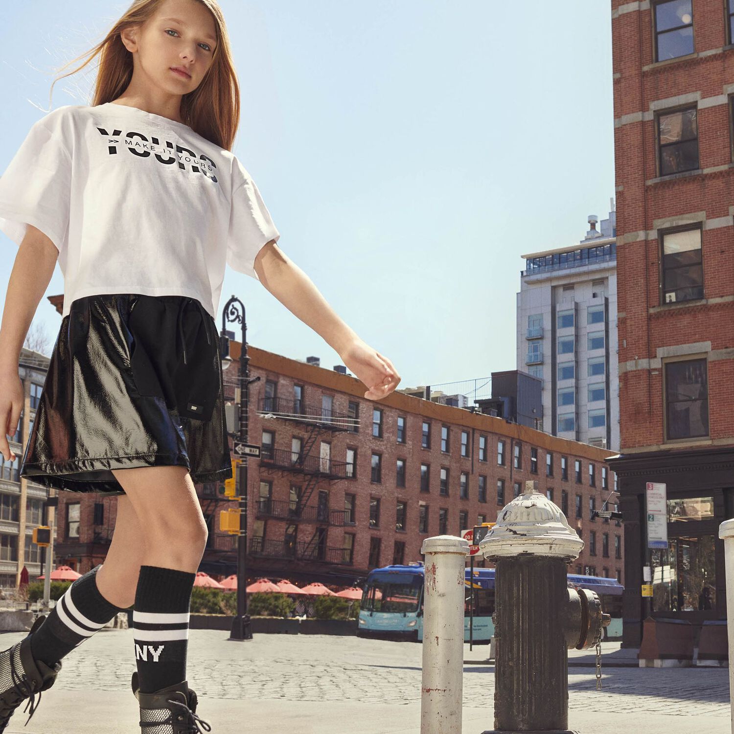 Girls Black Logo Skirt, 1, hi-res image number null