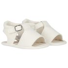 Baby Girls White Sandals, 1, hi-res