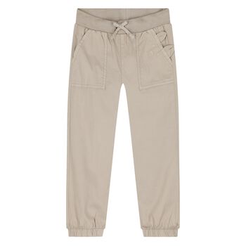 Younger Boys Beige Teddy Bear Joggers
