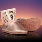 Girls Pink Faux Leather Boots, 1, hi-res