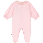 Baby Girls Pink Logo Babygrow, 1, hi-res