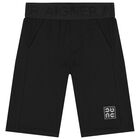 Younger Boys Black Logo Shorts, 1, hi-res