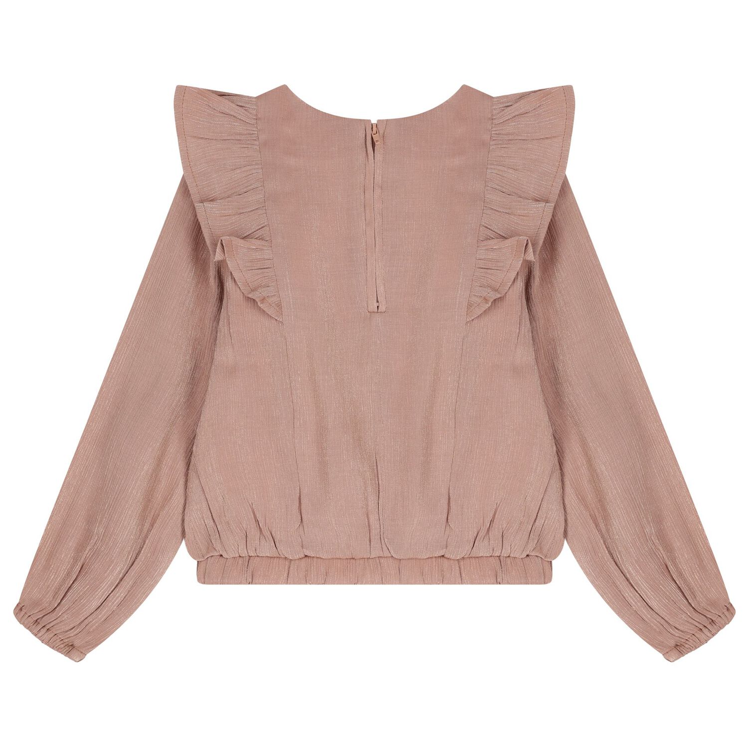 Girls Pink Ruffled Blouse, 1, hi-res