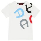 Boys White Logo T-Shirt, 1, hi-res