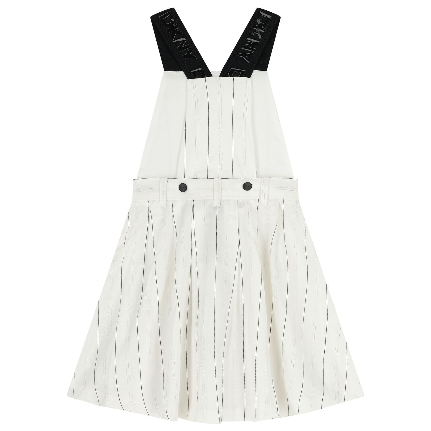 Girls Ivory Pinstripe 2 in 1 Pinafore Dress, 1, hi-res