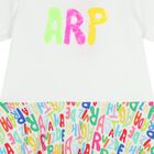 Girls White & Pink Logo Dress, 1, hi-res