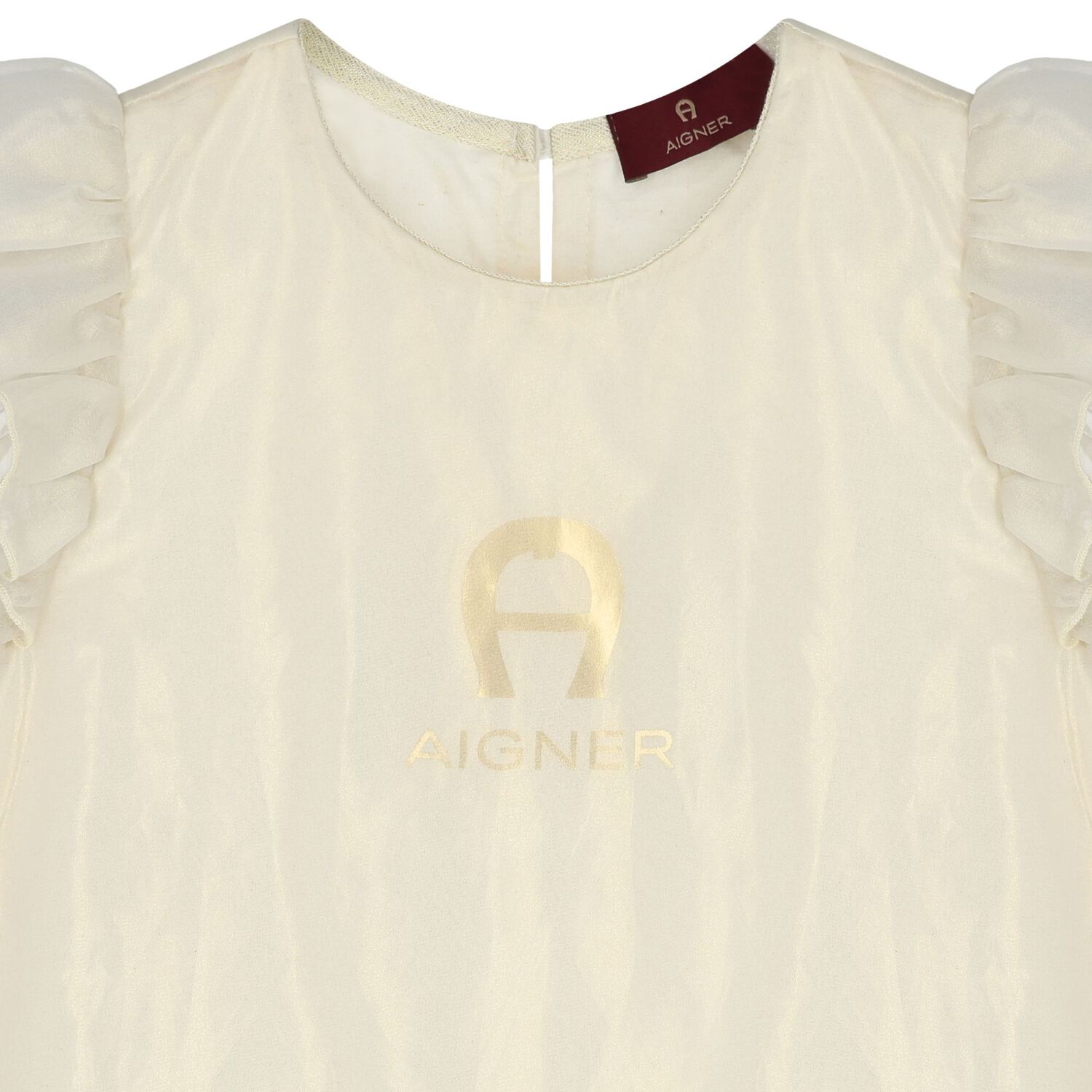 Girls Gold Logo Dress, 1, hi-res