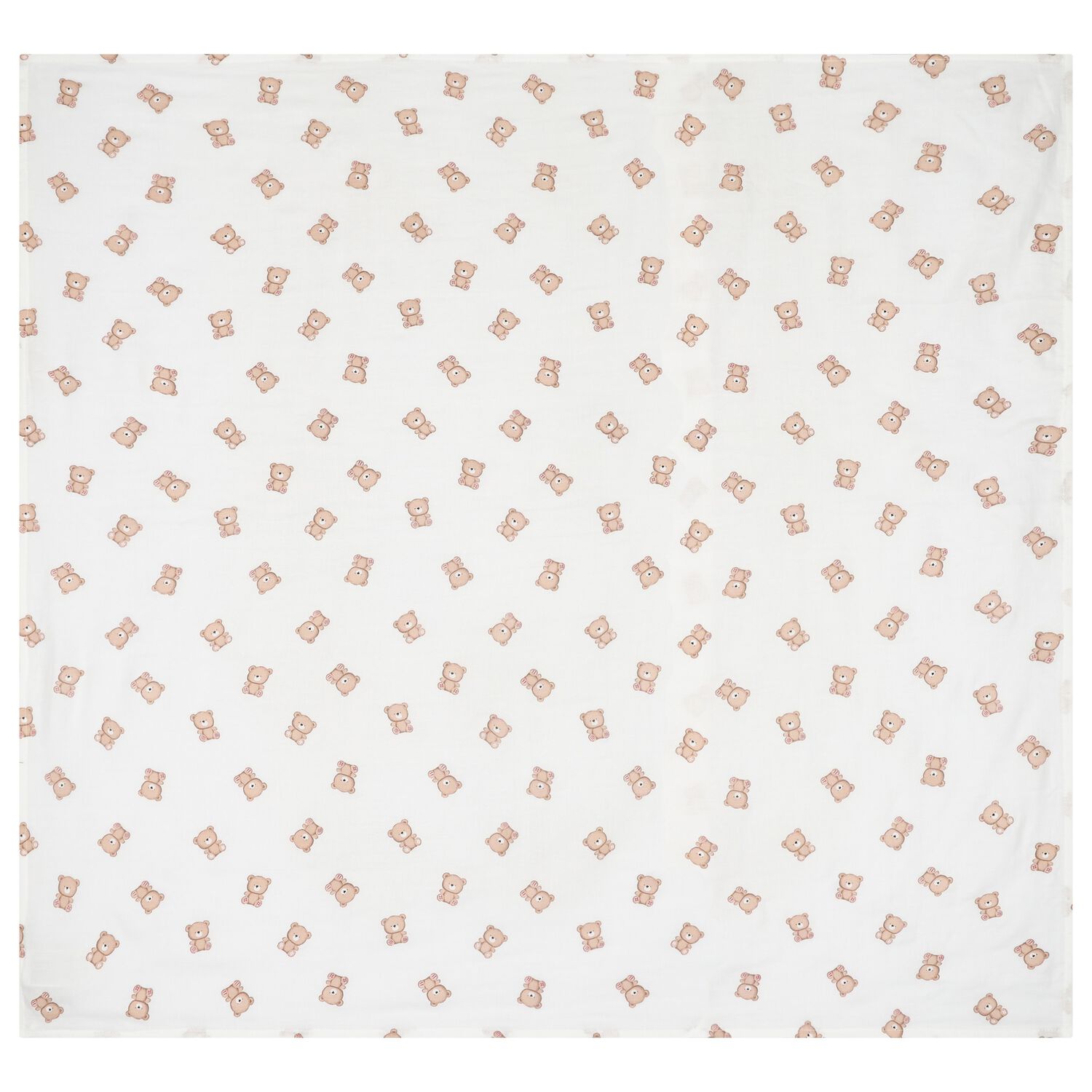 White Teddy Bear Print Baby Swaddle, 1, hi-res