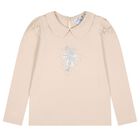Girls Ivory & Beige Key Skirt Set, 2, hi-res