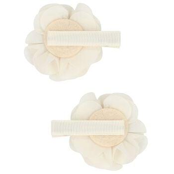 Girls Ivory Flower Hairclips ( 2 Pack )