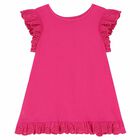 Girls Pink Cotton Dress, 1, hi-res