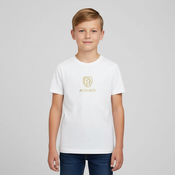 Boys White and Gold T-Shirt