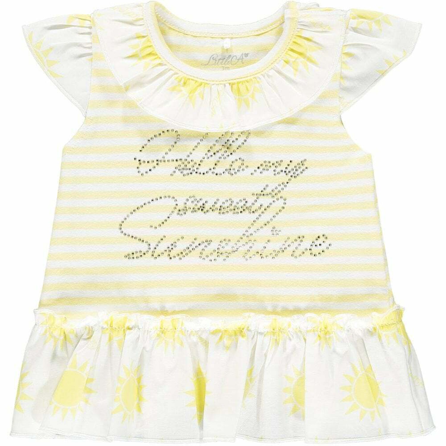 طقم ليغنز باللون الاصفر والابيض للبنات, 1, hi-res