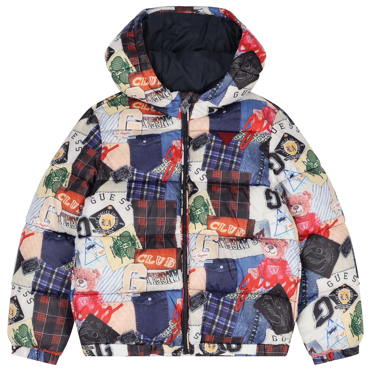 Boys Multi-Coloured Logo Padded Puffer Jacket, 1, hi-res image number null