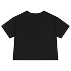 Girls Black Logo T-Shirt, 1, hi-res