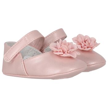 Baby Girls Pink Flower Pre Walker Shoes