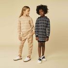 فستان هودى بالشعار باللون الكحلى, 1, hi-res