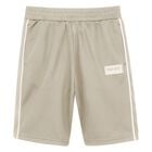 Boys Beige Logo Shorts, 2, hi-res
