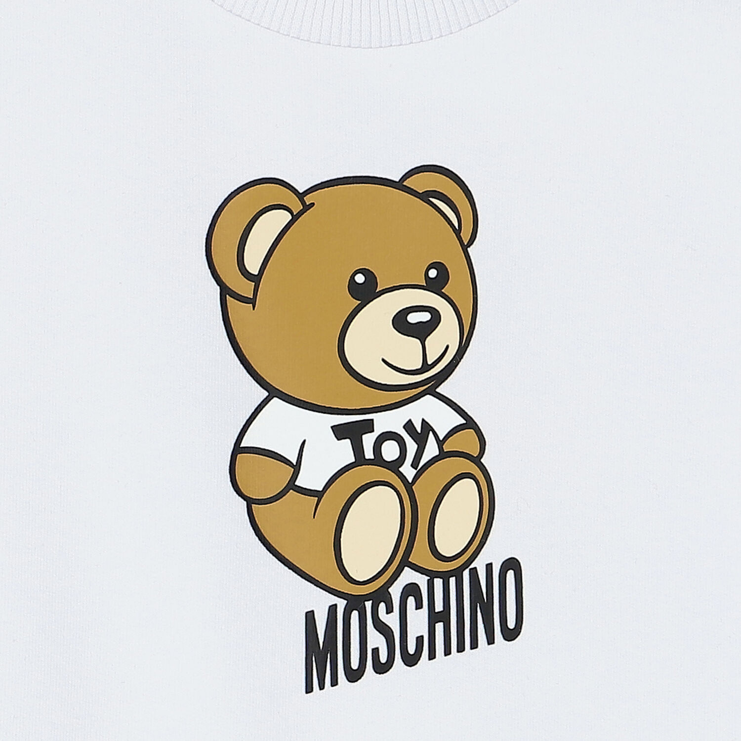 فستان بشعار تيدي باللون الأبيض , 1, hi-res