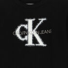 Girls Black Logo Knitted Top, 1, hi-res