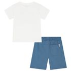 طقم شورت أولاد بطبعة ركوب الأمواج باللونين الأبيض والأزرق, 1, hi-res