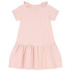 فستان بنات بالشعار باللون الزهري, 1, hi-res