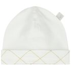 طقم هدايا للأولاد أفرول بالشعار باللون الأبيض والذهبي, 1, hi-res