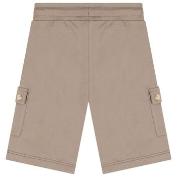 Boys Beige Logo Shorts
