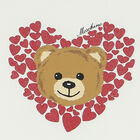 توب باكمام طويلة بالشعار باللون العاجي للبنات, 1, hi-res