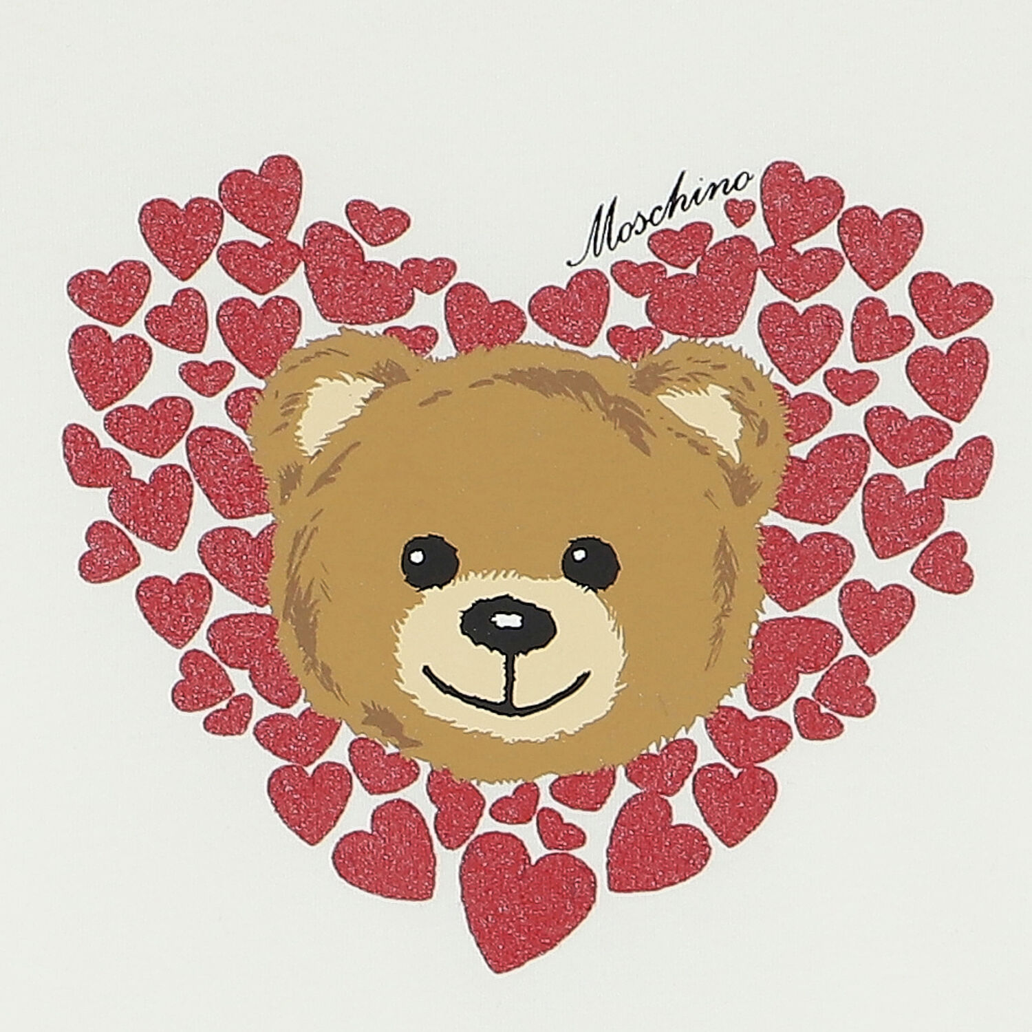 توب باكمام طويلة بالشعار باللون العاجي للبنات, 1, hi-res