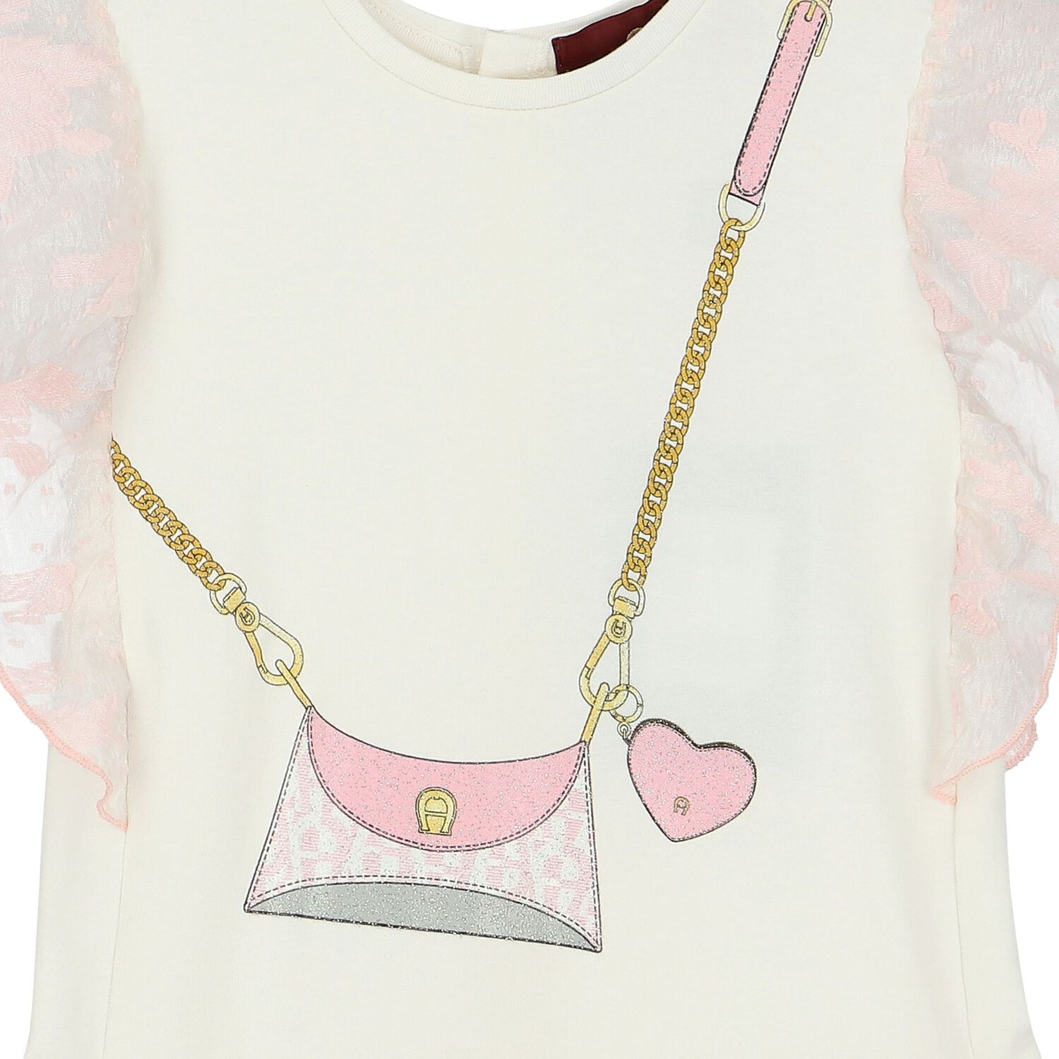 فستان بنات بالشعار باللون العاجي, 1, hi-res