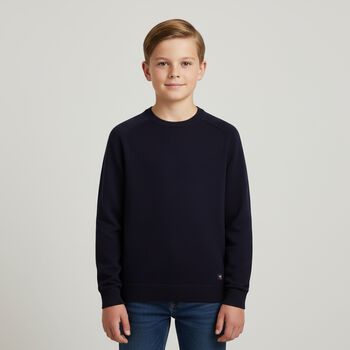 Boys Navy Blue Knitted Jumper