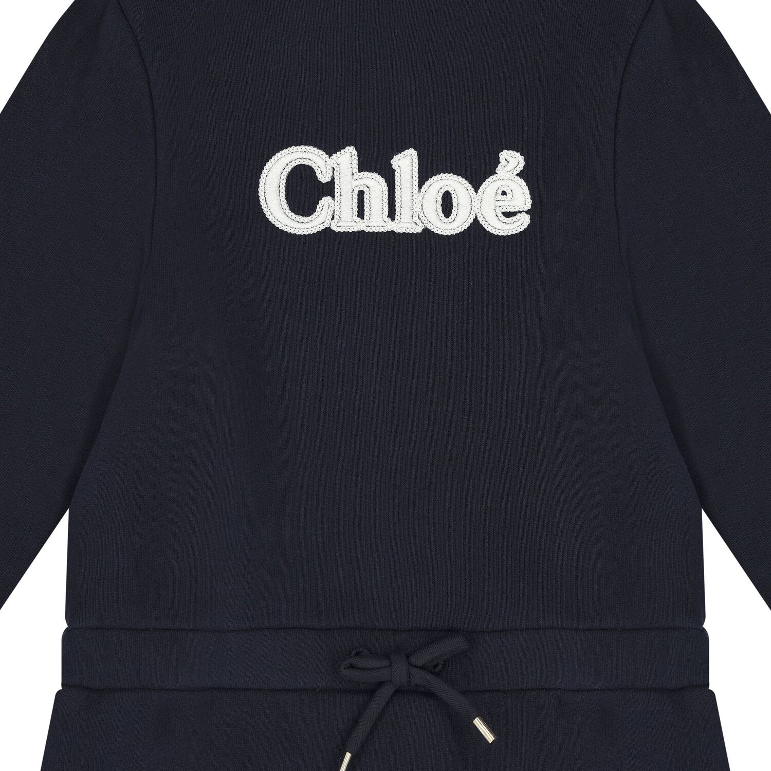 فستان بنات بالشعار باللون الكحلي, 1, hi-res