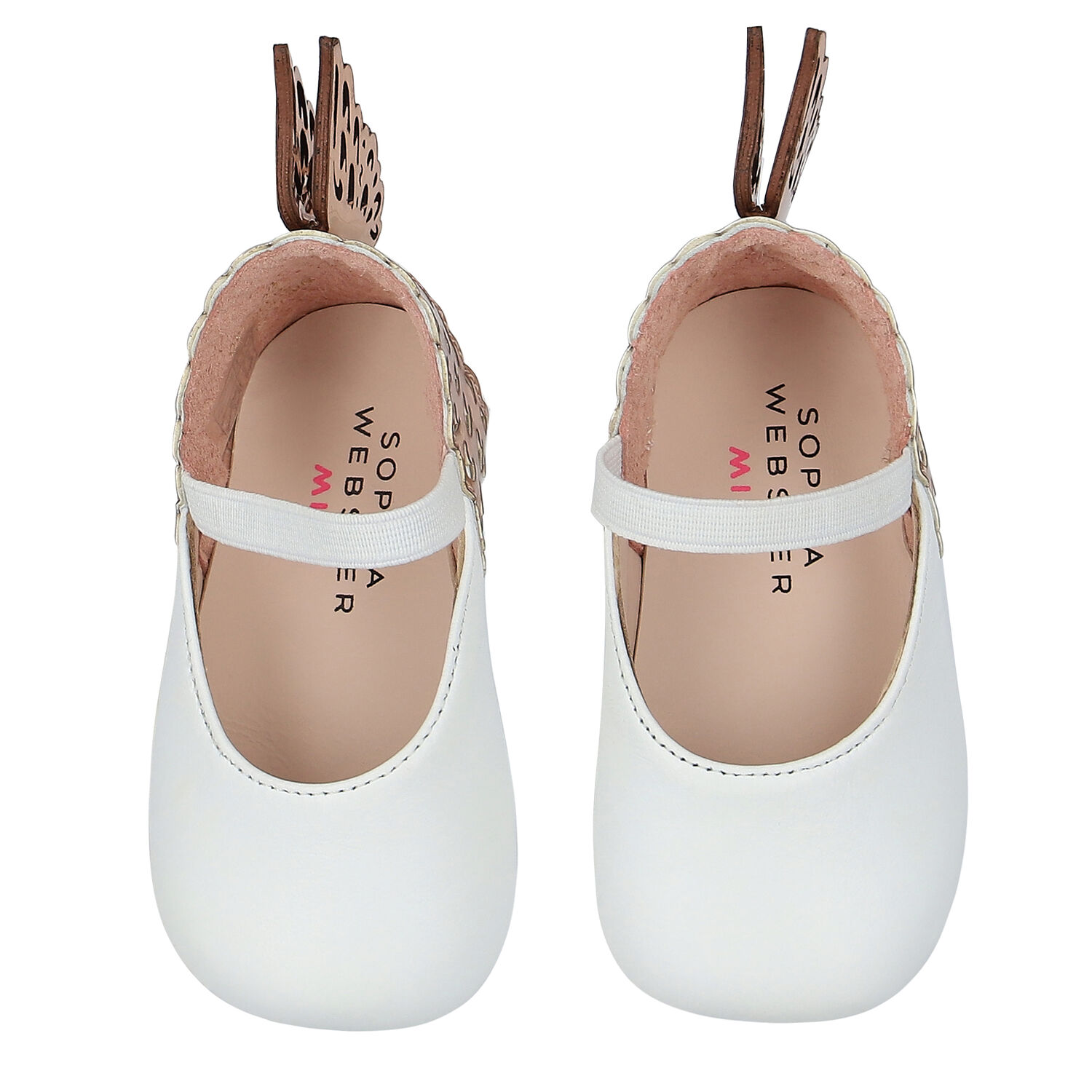 Baby Girls White & Gold Pre Walker Shoes, 1, hi-res image number null