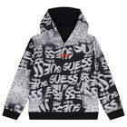 Boys Black & Grey Logo Hooded Top, 1, hi-res