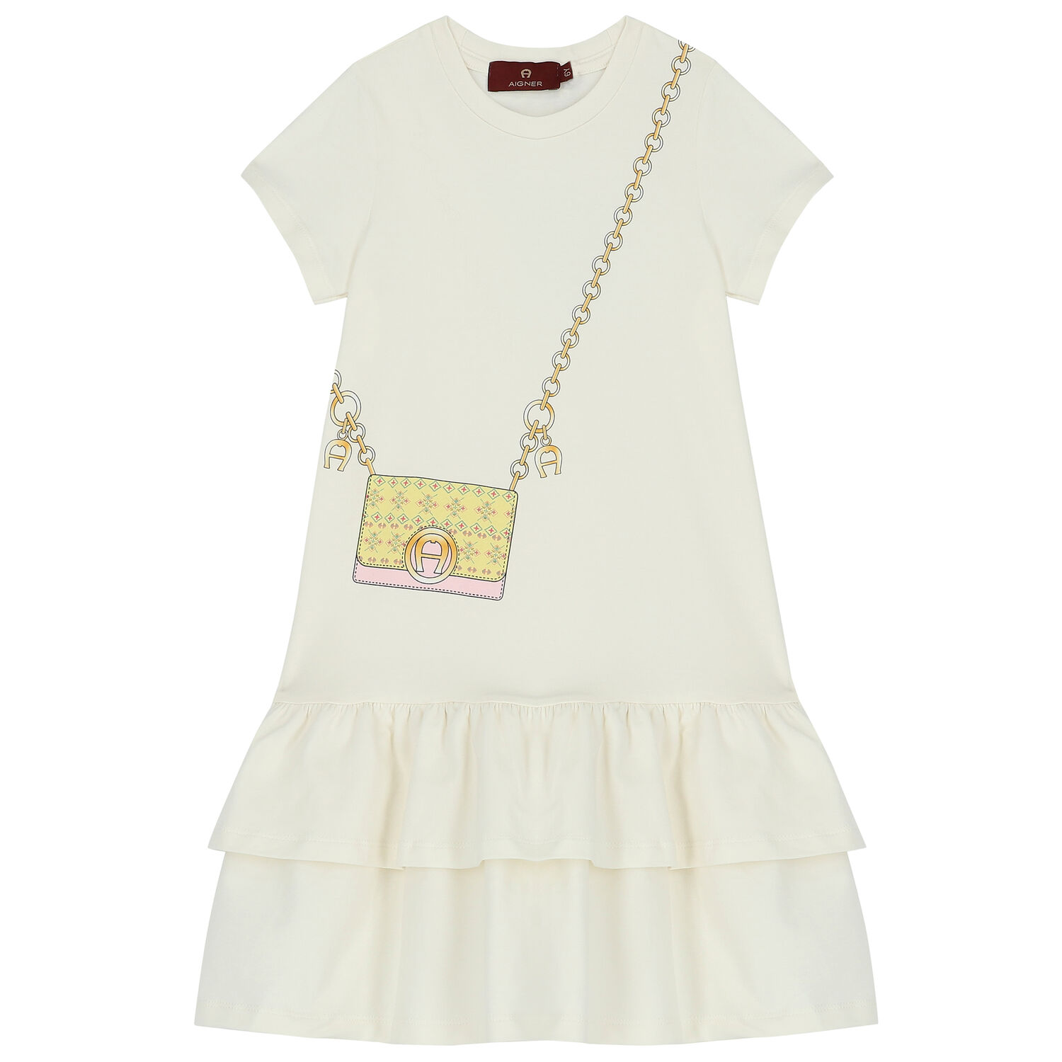 Girls Ivory Logo Bag Dress, 2, hi-res image number null