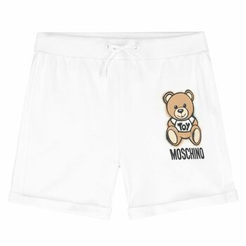 Girls White Logo Shorts