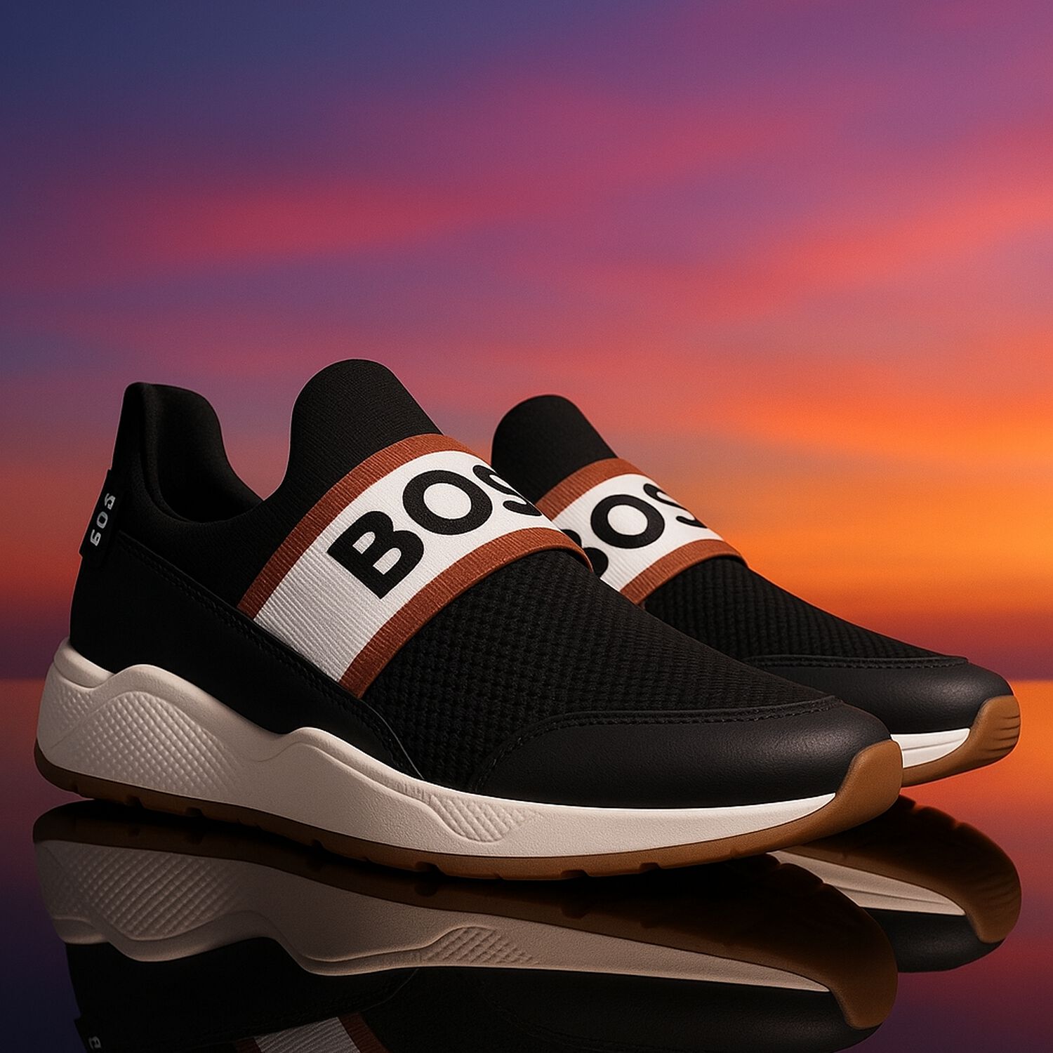 Boys Black Logo Trainers, 1, hi-res image number null