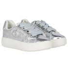 Girls Silver Logo Trainers, 1, hi-res