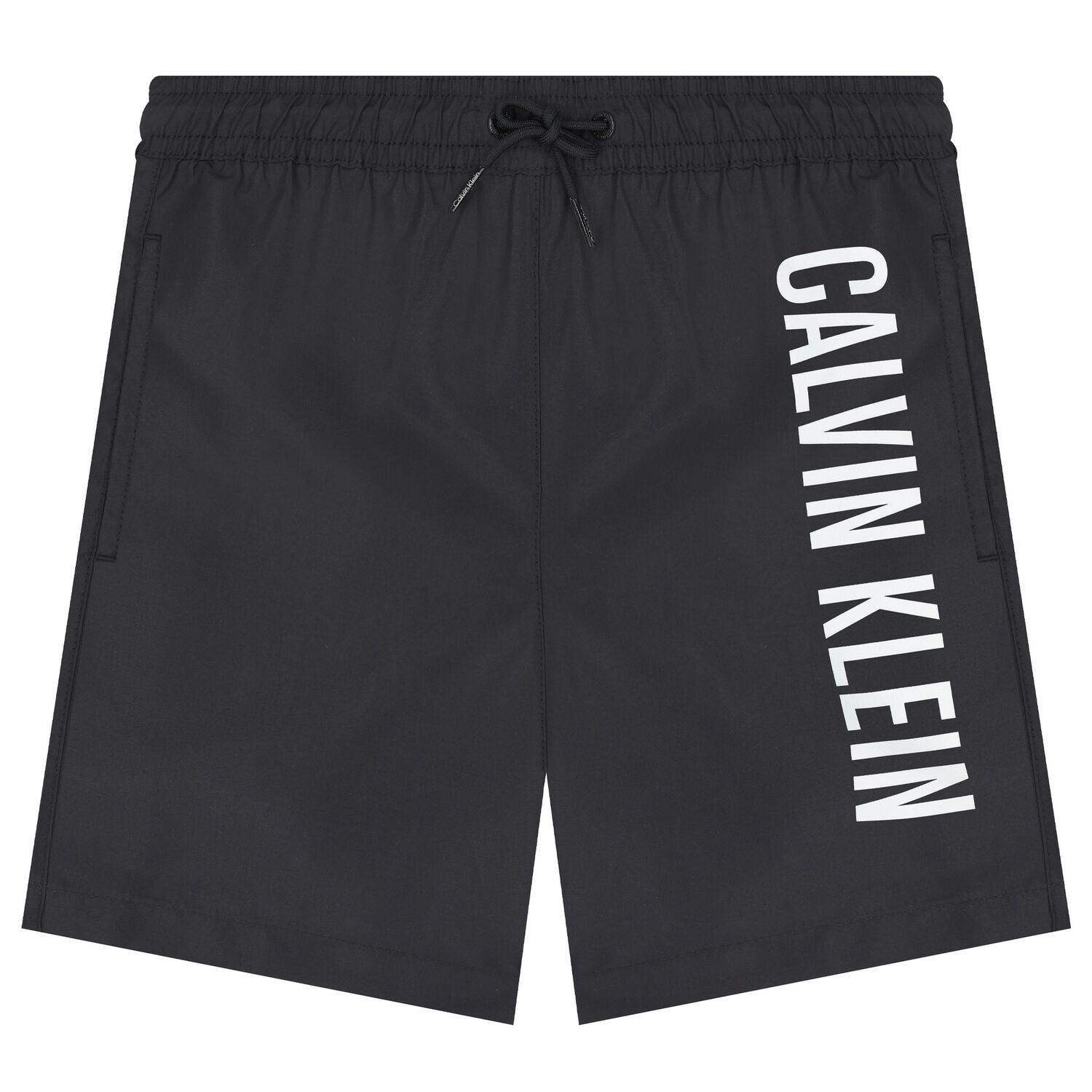 Boys Black Logo Swim Shorts, 1, hi-res