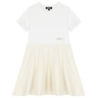 Girls White & Gold Dress, 1, hi-res