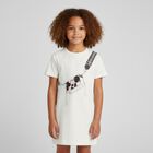 Girls White Logo Dress, 2, hi-res