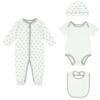Baby White & Grey Elephant Babygrow Set