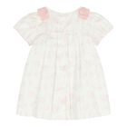 Baby Girls White & Pink Toile De Jouy Dress , 1, hi-res
