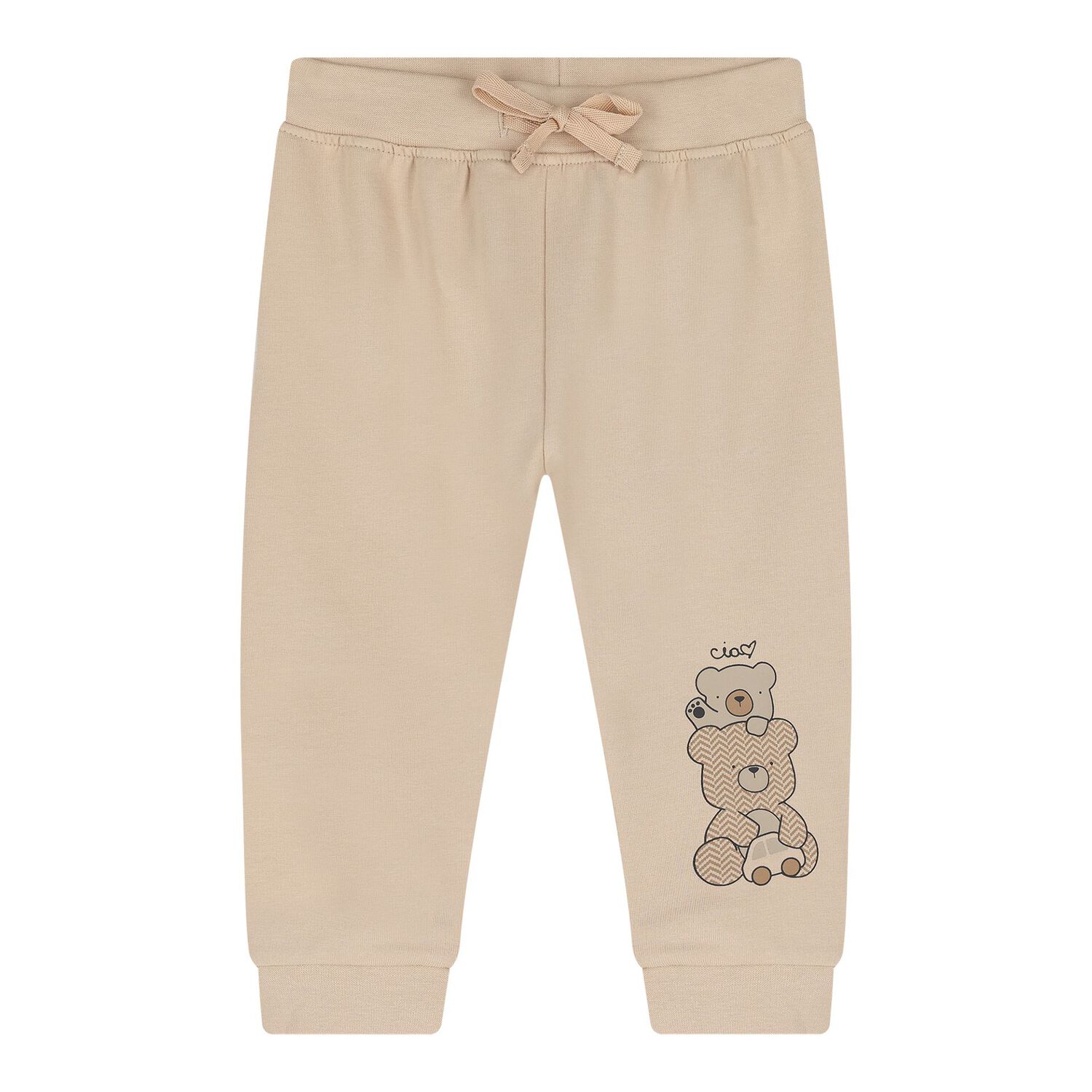 Baby Boys Beige Teddy Bear Tracksuit, 1, hi-res