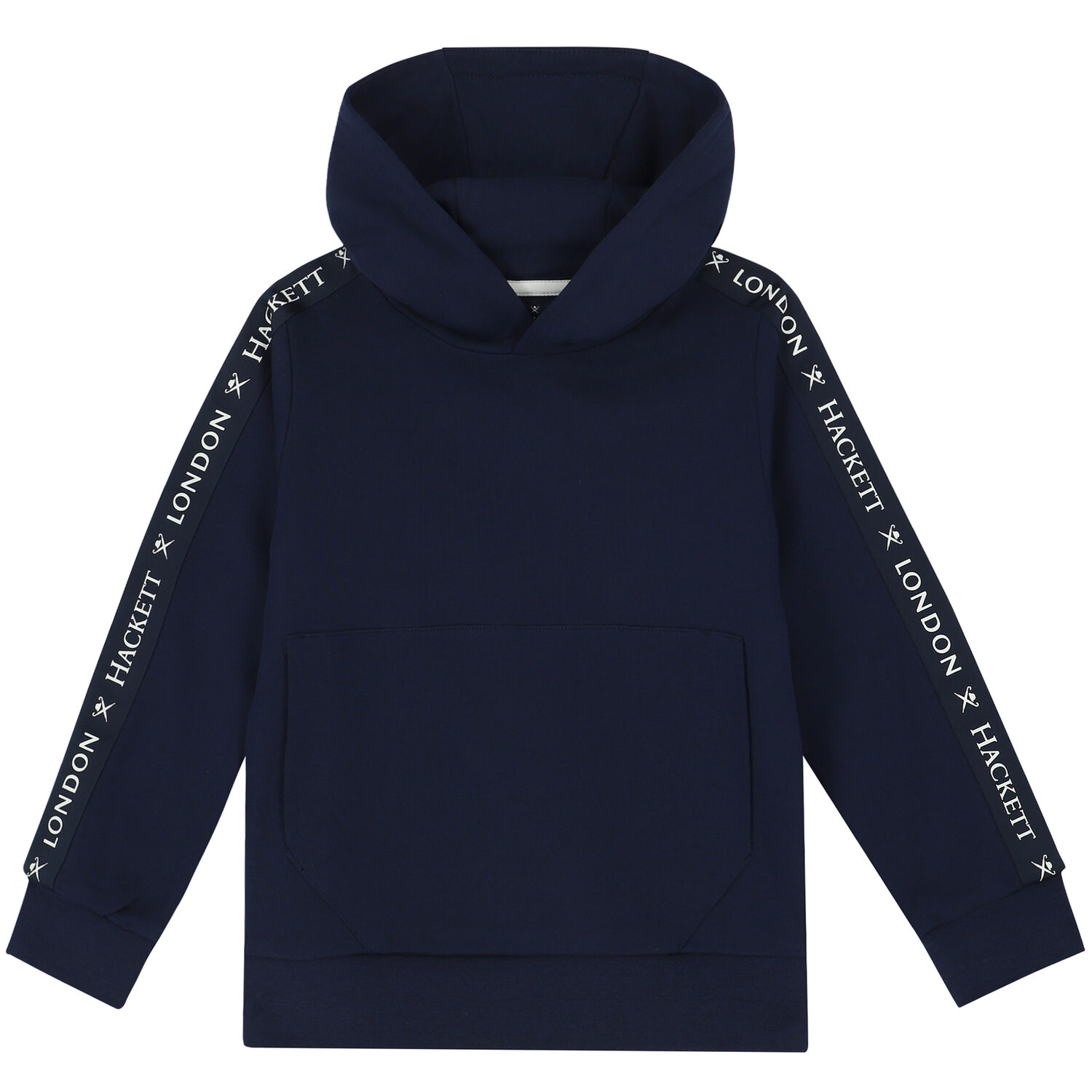 Boys Navy Logo Hooded Top, 1, hi-res