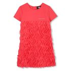 Girls Pink Logo Tulle Dress, 1, hi-res